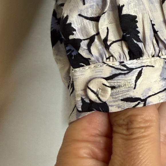 Rebecca Taylor Silk Thistle Fleur Long Sleeve Keyhole Blouse - Picture 3 of 14